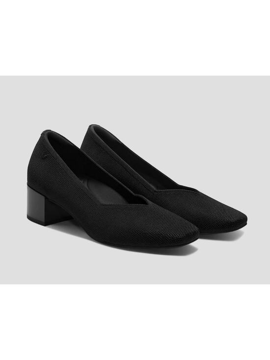 Vivaia Shoes - Vivaia Megan Square Toe Block Heel Pumps Womens 39.5 Black